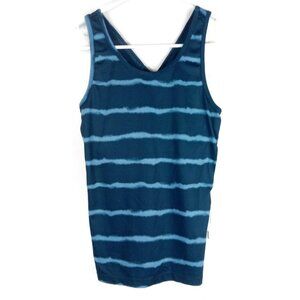Champion Blue Striped Tank Top w/ Built In Sports Bra S